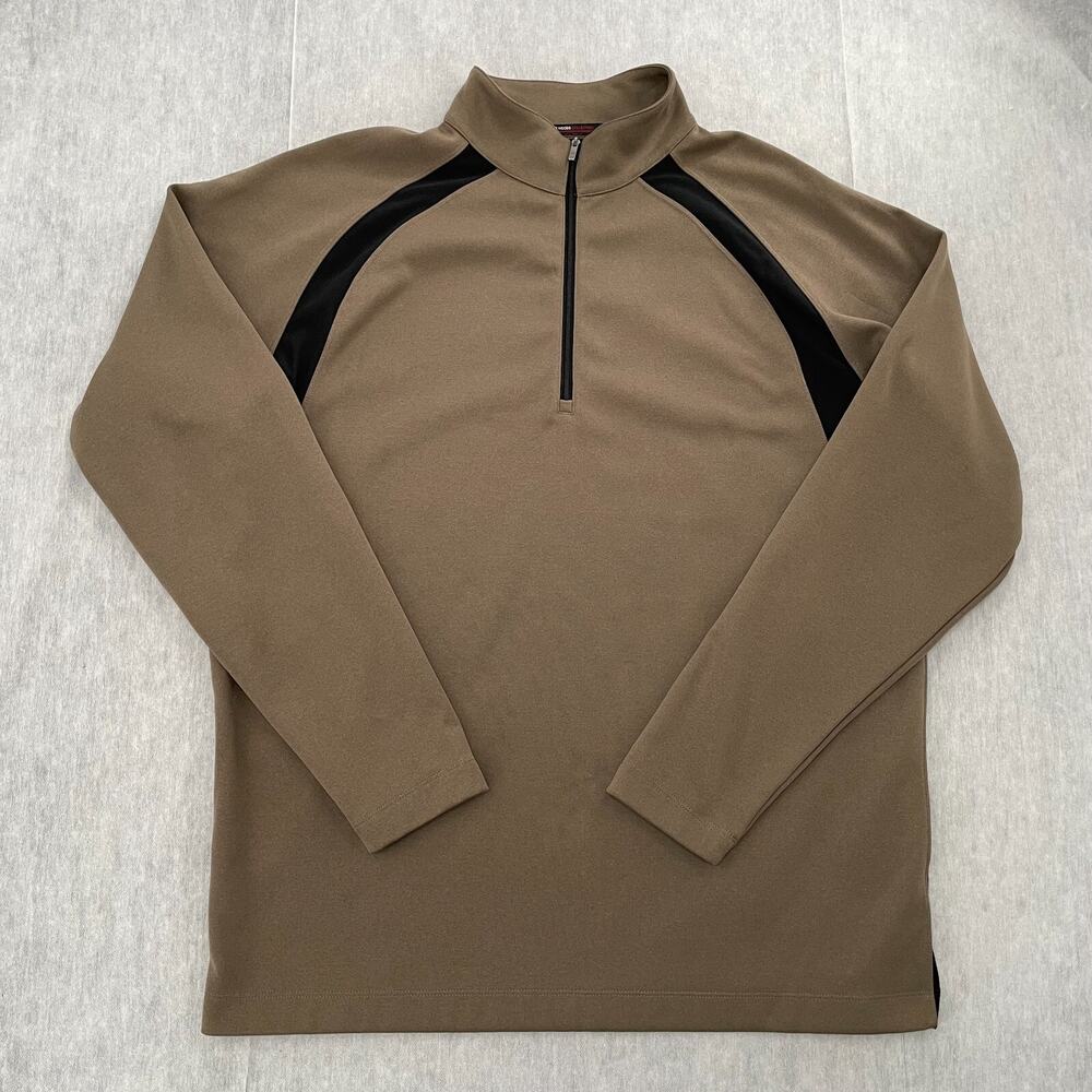 Tiger Woods Collection Sweater Adult Extra Large Brown Nike Pullover 1/4 Zip Men